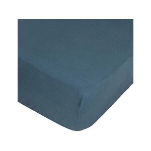 ATMOSPHERA - Drap Housse bonnet 30 cm 100% Lin Tropiques 140x190 cm - Bleu Canard - Tropiques - Publicité