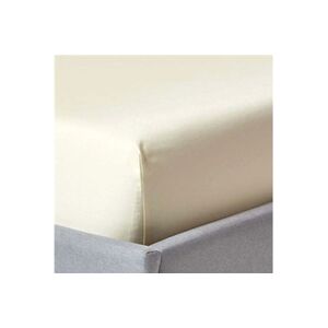 Homescapes Drap-housse uni Grand Bonnet 100 % coton égyptien 1000 fils Crème 150 x 200 cm - Publicité