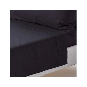 Homescapes Drap plat uni 100 % coton égyptien 200 fils coloris noir 230 x 255 cm - Publicité