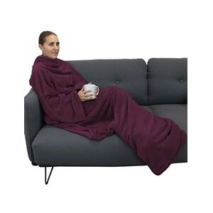 Vivezen Plaid polaire intégral avec manches et poche - Adulte 210x140cm - Prune - - Publicité