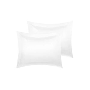PiccoCasa Taie d'oreiller Satin de Soie - 2 Pièces - Blanc 51x91cm - Publicité