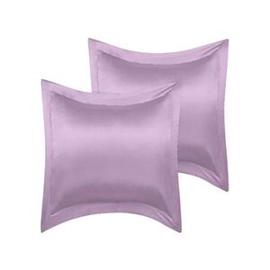 PiccoCasa Taies d'oreiller en satin 2 pièces Mauve 66x66cm - Publicité