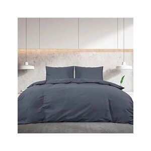 VIDAXL Ensemble de housse de couette Anthracite 200x200 cm Microfibre - Publicité