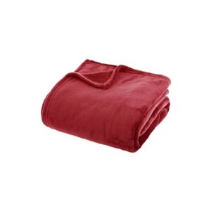 ATMOSPHERA Plaid flanelle uni rouge 180x230 - Rouge - Publicité