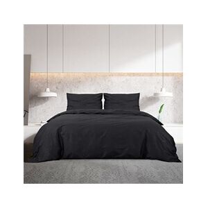 VIDAXL Ensemble de housse de couette Noir 200x220 cm Microfibre légère - Publicité