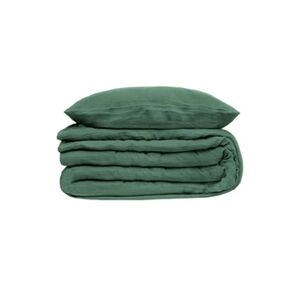ATMOSPHERA - Parure de lit en doublure Gaze de coton - 240x220 cm - Vert Céladon - Publicité