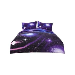 Uxcell Parure de lit double Galaxies 1 couette et 2 taies d'oreiller Double Violet 173x224cm - Publicité