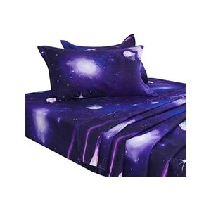 PiccoCasa Literie 1pcs Ensemble Couverture Ensemble Consolateur Taies Oreiller Violet Plein 168x244cm - Publicité