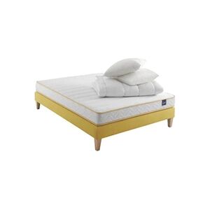 Someo Ensemble matelas mousse, sommier, pieds, couette et oreiller Aurore 300 - 160x200 - Publicité