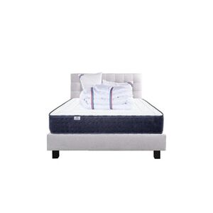 Luxury Literie Ensemble Matelas 140x200 cm, Nuage, 24 cm, mousse mémoire de forme, mi-ferme, face été/hiver + sommier gris ep20cm + 2 oreillers + couette + Tête de - Publicité