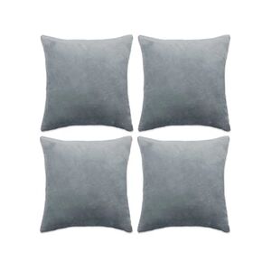 VIDAXL Housses de coussin 4 pcs Tissu 40x40 cm Gris - Publicité