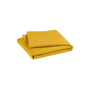 P'tit Basile Drap plat bébé coton bio 118x180 jaune moutarde - Publicité