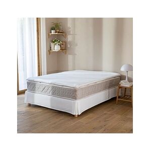 Non renseigné Housse surmatelas jersey blanc 100% coton extensible 180x200 - Publicité