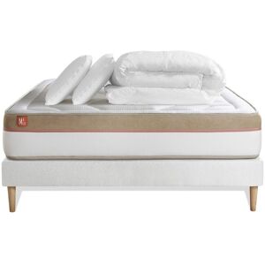 Pack Prêt A Dormir Matelas Le Cosy 140x190cm Memoire De Forme - Ep. 30cm + Sommier Kit Blanc + 2 Oreillers + Couette 240x220 - Publicité