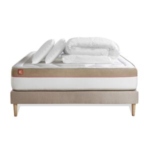 Pack Prêt A Dormir Matelas Le Cosy 140x200cm Memoire De Forme - Ep. 30cm + Sommier Beige + 2 Oreillers + Couette 240x220cm - Publicité