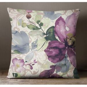 S4sassy Floral Print Plum Home Décor Taie D'Oreiller Carrée Coussin Throw-Purple - Publicité