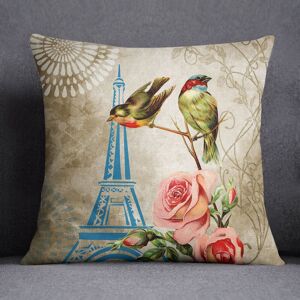 Thème Paris Multicolore Décoratif Imprimé S4sassy Housse De Coussin Carré De Taie D'Oreiller Throw - Multicolore - Publicité