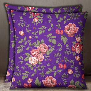 Couverture Canapé Coussin Indien S4sassy Coton Violet Rose Popeline Oreiller Imprimé Floral Cas 2 Pcs - Publicité