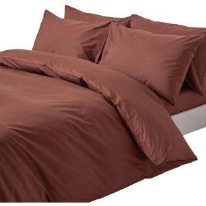 Housse De Couette Et Taies D'oreiller Unies Coton Égyptien 200 Fils Chocolat 230 X 220 Cm - Publicité