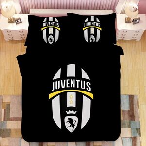 Juventus Club De Football Parure De Couette - Housse De Couette + Taies D'oreiller 3d Imprimés Polyester Parure De Lit De Marque - Publicité