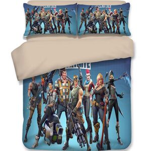 Fortnite Style Imprimé Parure De Lit De Marque: Housse De Couette + Drap Housse + Taie D'oreiller Polyester Parure De Couette -Pm300304 - Publicité