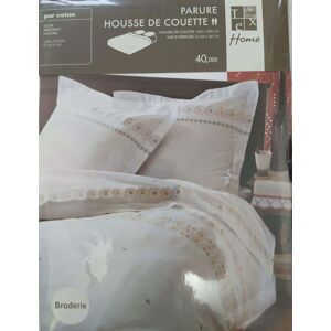 Tex Parure Housse De Couette Broderie 240 X 220 Cm ( 2 Personnes ) 100% Coton - 57 Fils / Cm2 - Publicité