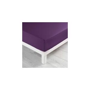Drap Housse - 180 X 200 Cm - Grand Bonnet - 57 Fils - Uni - Violet Violet - Publicité