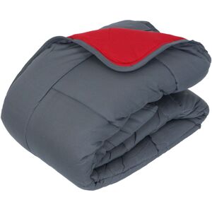 Linnea Couette Hiver 140x200 Cm Cocoon Bicolore Gris/Rouge Garnissage Fibre Polyester 400 G/M2 - Publicité