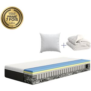 Emma Pack Hybride 90x200 Cm Matelas Mémoire De Forme + Ressorts Meilleur Choix Emma Oreiller Nuage Essentiel + Couette Nuage - Publicité