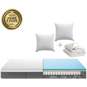 Emma Pack Hybride 140x200 Cm Matelas Mémoire De Forme + Ressorts Meilleur Choix Emma 2 Oreillers Nuage Essentiel + Couette Nuage - Publicité