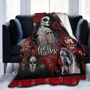 Day Of The Dead Rose Skull Femme Flanelle Couverture Couverture Douce - Publicité