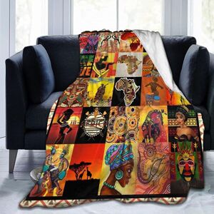 Couverture Sherpa En Flanelle, Culture Africaine Fille Noire Femmes Patchwork Grande Couverture De Lit Douce - Publicité