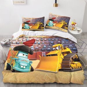 Cars Lightning Mcqueen Parure De Lit En Microfibre Avec Housse De Couette Et Taie D'oreiller Imprim¿¿E, Housse De Couette Douce Pour Homme, Femme Et Enfant, Ensemble 3 Pi¿¿Ces - Publicité