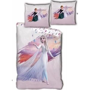 La Reine Des Neiges Disney - Parure De Couette 140x200 + Taie D'oreiller + Drap Housse 90x190 Prune - Homerokk - Publicité