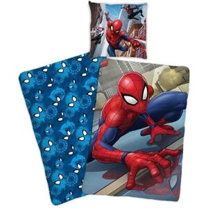 Spiderman Parure De Couette - 1 Housse De Couette 140x200 Cm + 1 Taie D'oreiller - Bleu - Publicité