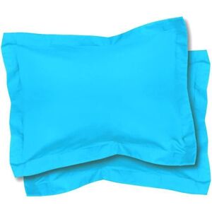 Lot De 2 Taies D'oreiller 50x70 - Polycoton 57 Fils - Turquoise - Publicité