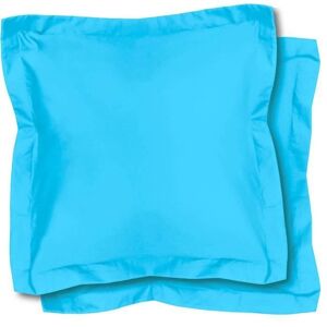 Lot De 2 Taies D'oreiller 63x63 - Polycoton 57 Fils - Turquoise - Publicité