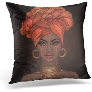 Housse De Coussin Afro-Américaine Jolie Fille De Femme Noire Lèvres Brillantes 45x45 Cm/18x18 Pouces Décoration D'intérieur Housse De Coussin Taie D'oreiller Carrée Pour Lit Canapé - Publicité