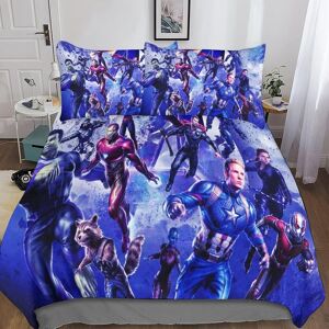 Marvel Hero Print Bedding Set 3 Pieces Superhero Character Comforter Cover Duvet Cover Soft Microfibre Bedding Set With 2 Pillow - Publicité