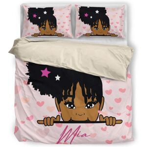 Parure De Lit Avec Nom Personnalis¿¿ Pour Filles Noires, Ensemble De Literie Complet Pour Filles Afro-Am¿¿Ricaines, Housse De Couette, Parure De Lit Afro Noire Pour Filles, - Publicité