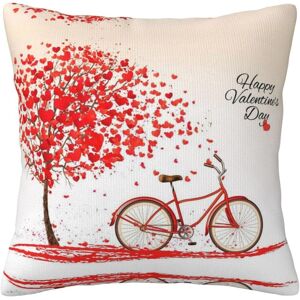 Housse De Coussin Décorative Imprimée, Taie D'oreiller, Arbre De Vélo, C¿Ur Rouge, Pour La Saint-Valentin, Pour Chambre Et Canapé, Cmxcm - Publicité