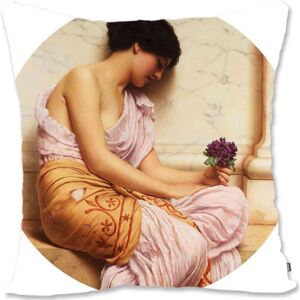 Housse De Taie D'oreiller Décorative Lady In Dress Art - Godward - Le Bouquet Jg-Violets Sweet Violets Jg - Publicité