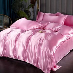 Parure De Lit En Soie Semblable ¿¿ Du Satin, Ensemble De Literie De Luxe Pour Filles, Housse De Couette Rose Soyeuse, Douce, D¿¿Coration De Chambre ¿¿ Coucher Pour Femmes, C - Publicité