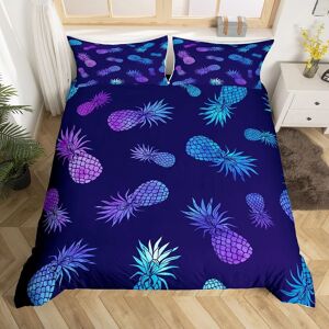 Housse De Couette Ananas, Ensemble De Literie Imprim¿¿ Fruits Tropicaux, Motif Ananas Violet Bleu, Housse De Couette Pour Enfants B - Publicité