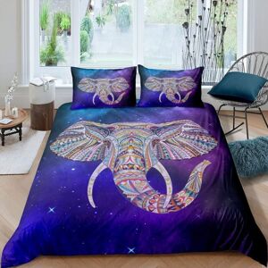 Parure De Lit Boho En Forme D'¿¿L¿¿Phant, Pour Filles, Enfants, Femmes, Galaxie, Style Exotique, Housse De Couette, Pour Adolescents, Animaux Sauvages, Bleu, Violet, St - Publicité