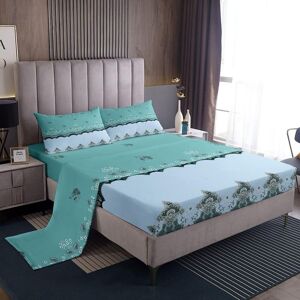 Vert Bleu Boho Draps Boheme Ensemble De Draps Floraux Pour Garcons Filles Boheme Style Exotique Parure De Lit Draps De Literie En Microfibre 1 S - Publicité