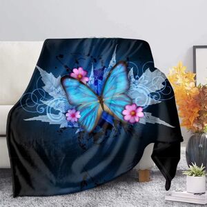 Couverture Papillon Bleu Pour Filles/Gar?Ons, Toutes Saisons, Grande Couverture Confortable En Flanelle Pour Lit D'enfant, Jet¿¿ De Lit Super Doux Et Chaud, 150 X 200 Cm - Publicité