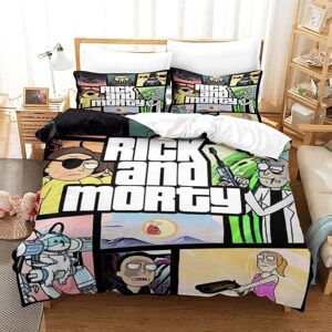 Rick And Morty Pi¿¿Ces D Imprim¿¿ Th¿¿Me Dissimul¿¿ Fermeture ¿¿Clair Taies D'oreiller Et Housse De Couette Enfants Lisse Confortable Housse De Couette En - Publicité