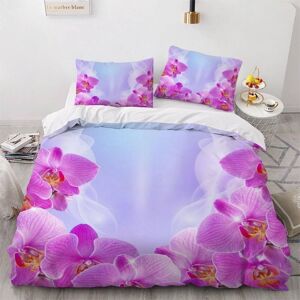 Fleurs Housse De Couette X Imprim¿¿ D Rose-Mauve Parure De Lit Personnes Ado Fille Enfants Microfibre Literie Pi¿¿Ces Avec Fermeture ¿¿Clair Et - Publicité