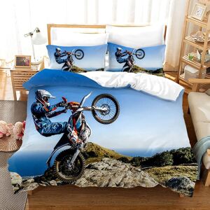 Moto Cross Parure Lit X + X Taies D'oreiller Xcm Housse De Couette Personnes Enfant Microfibre Parure De Lit Doux Confortable X Cm - Publicité